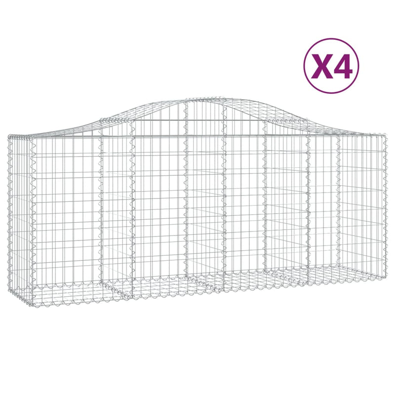 Load image into Gallery viewer, VidaXL Schanskorven 4 st gewelfd 200x50x80 100 cm gegalvaniseerd ijzer
