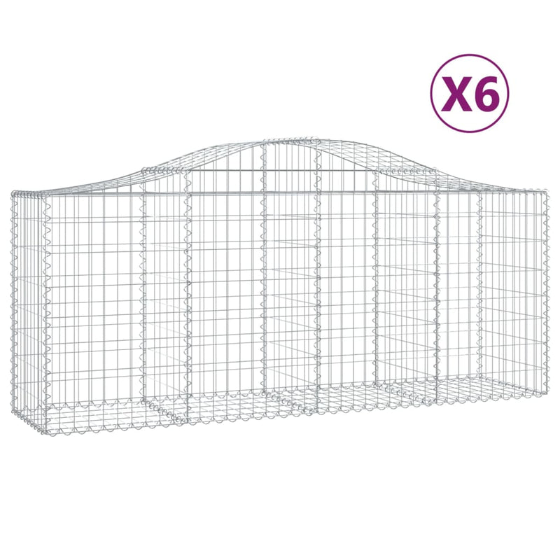 Load image into Gallery viewer, VidaXL Schanskorven 6 st gewelfd 200x50x80 100 cm gegalvaniseerd ijzer
