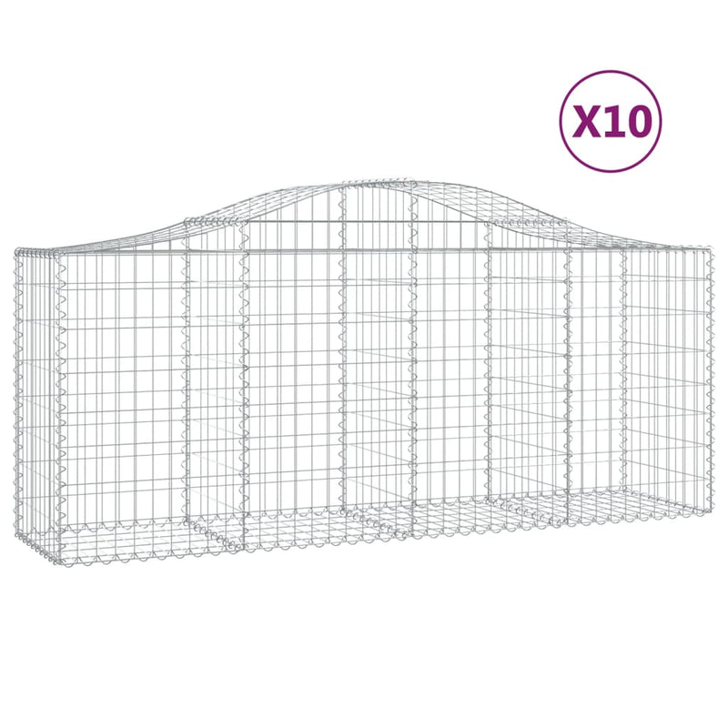 Load image into Gallery viewer, VidaXL Schanskorven 10 st gewelfd 200x50x80 100 cm ijzer
