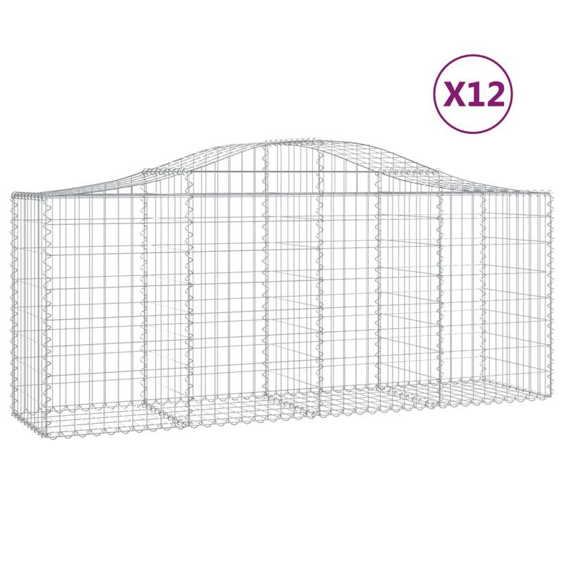 Load image into Gallery viewer, VidaXL Schanskorven 12 st gewelfd 200x50x80 100 cm ijzer

