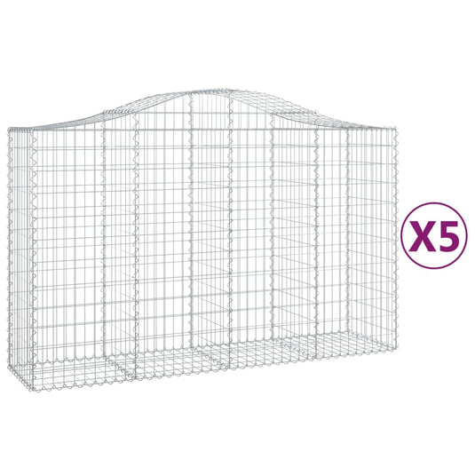 VidaXL Schanskorven 5 st gewelfd 200x50x120 140 cm ijzer
