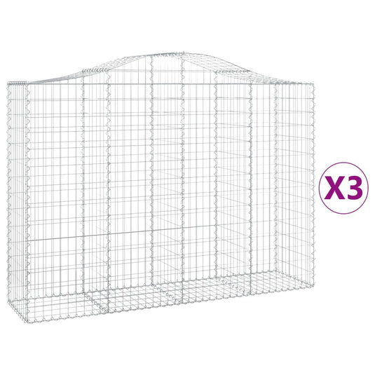 VidaXL Schanskorven 3 st gewelfd 200x50x140 160 cm ijzer