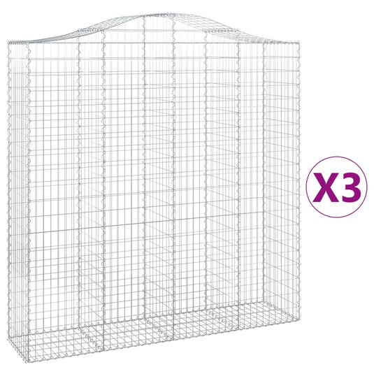 VidaXL Schanskorven 3 st gewelfd 200x50x200 220 cm ijzer