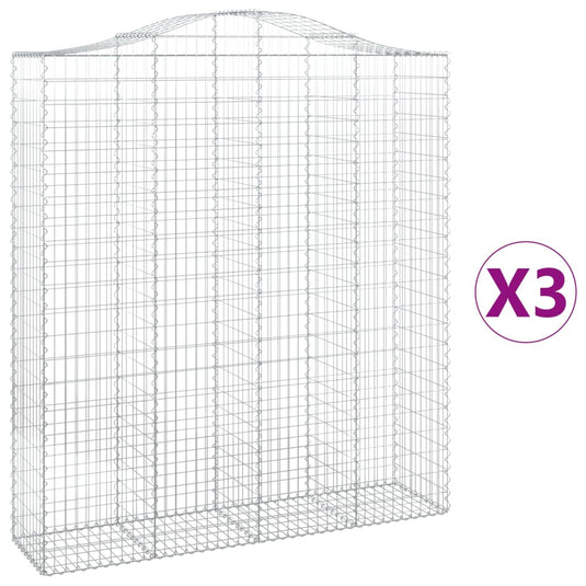 VidaXL Schanskorven 3 st gewelfd 200x50x220 240 cm ijzer