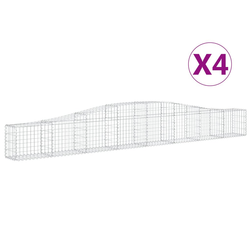 Load image into Gallery viewer, VidaXL Schanskorven 4 st gewelfd 400x30x40 60 cm ijzer
