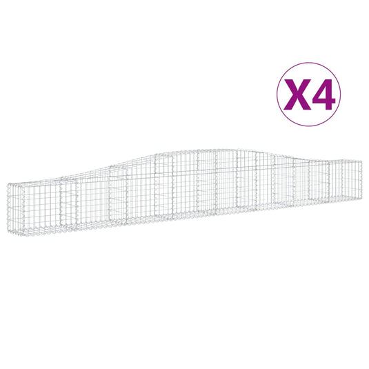 VidaXL Schanskorven 4 st gewelfd 400x30x40 60 cm ijzer