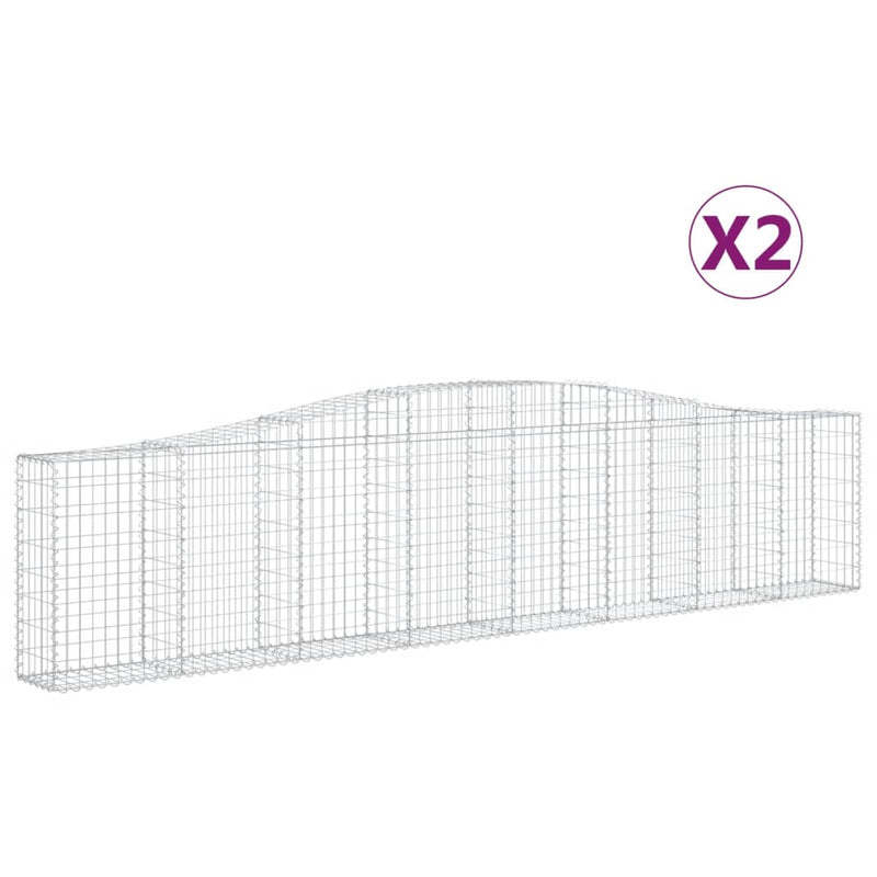 Load image into Gallery viewer, VidaXL Schanskorven 2 st gewelfd 400x30x80 100 cmg ijzer
