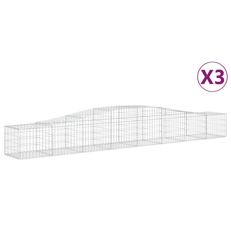 Load image into Gallery viewer, VidaXL Schanskorven 3 st gewelfd 400x50x40 60 cm ijzer
