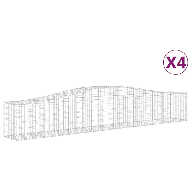 Load image into Gallery viewer, VidaXL Schanskorven 4 st gewelfd 400x50x60 80 cm gegalvaniseerd ijzer
