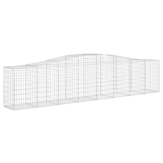 VidaXL Schanskorven 4 st gewelfd 400x50x80 100 cm gegalvaniseerd ijzer