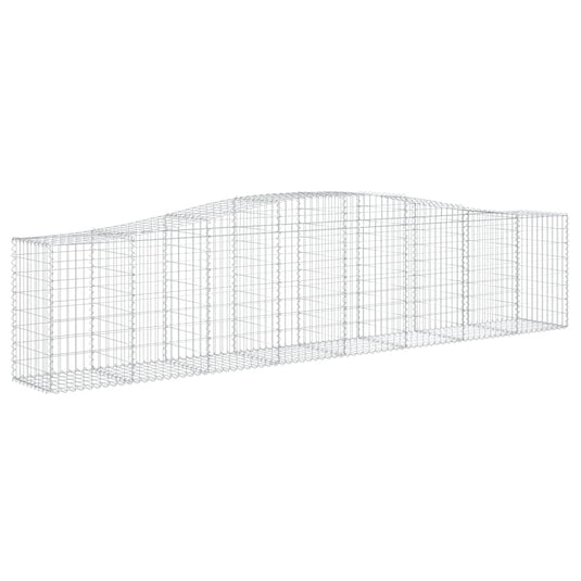 VidaXL Schanskorven 5 st gewelfd 400x50x80 100 cm gegalvaniseerd ijzer