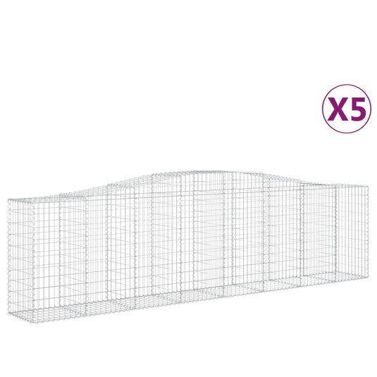 VidaXL Schanskorven 5 st gewelfd 400x50x100 120 cm ijzer