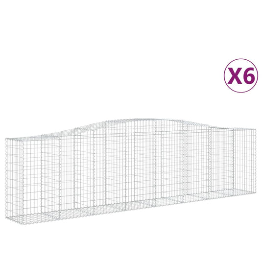 VidaXL Schanskorven 6 st gewelfd 400x50x100 120 cm ijzer