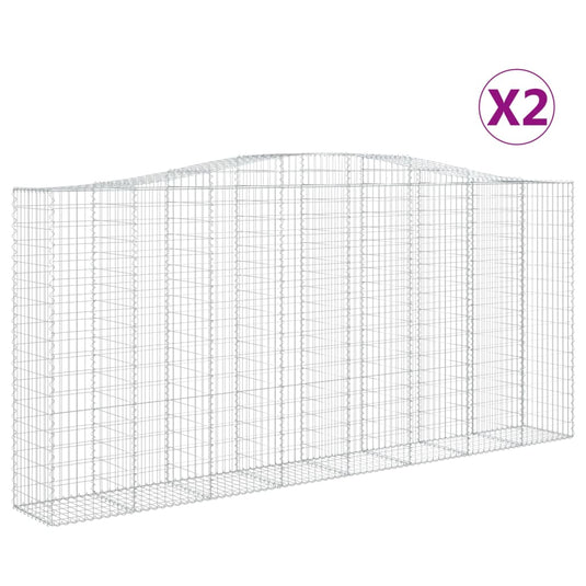 VidaXL Schanskorven 2 st gewelfd 400x50x180 200 cm ijzer