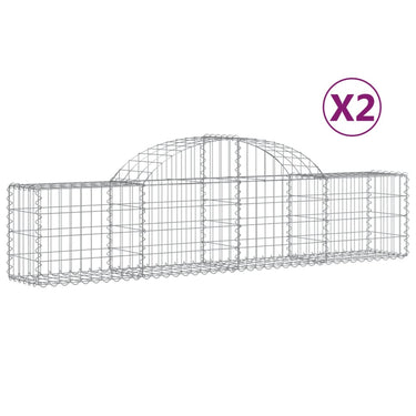 Vidaxl schanskorven 2 st gewelfd 200x30x40 60 cm gegalvaniseerd ijzer