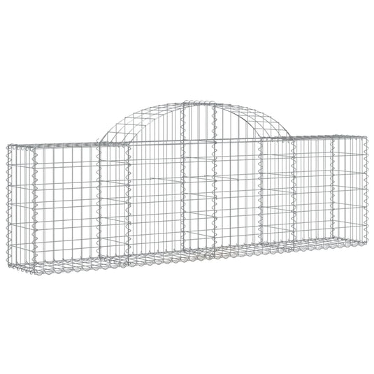 Vidaxl schanskorven 2 st gewelfd 200x30x60 80 cm gegalvaniseerd ijzer