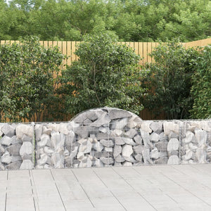 Vidaxl schanskorven 2 st gewelfd 200x30x60 80 cm gegalvaniseerd ijzer