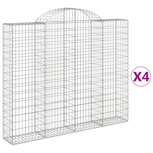 VidaXL Schanskorven 4 st gewelfd 200x30x160 180 cm ijzer