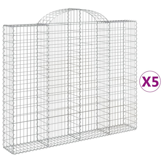 VidaXL Schanskorven 5 st gewelfd 200x30x160 180 cm ijzer