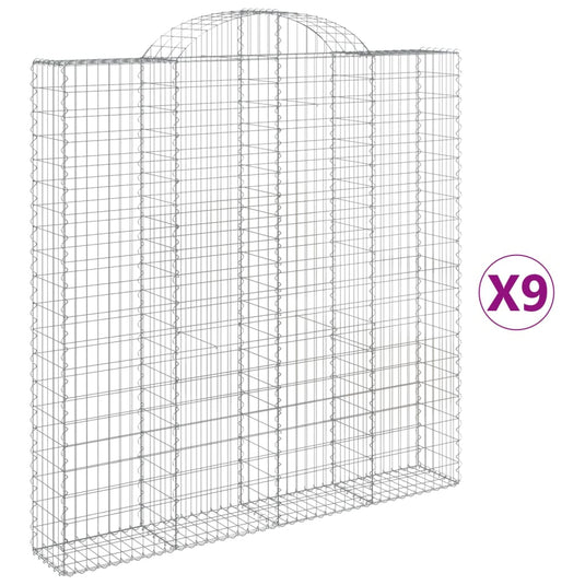 VidaXL Schanskorven 9 st gewelfd 200x30x200 220 cm ijzer