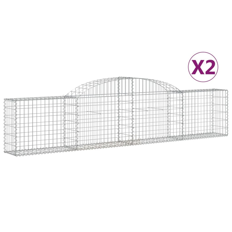 Load image into Gallery viewer, VidaXL Schanskorven 2 st gewelfd 300x30x60 80 cm gegalvaniseerd ijzer
