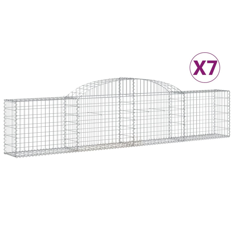Load image into Gallery viewer, VidaXL Schanskorven 7 st gewelfd 300x30x60 80 cm gegalvaniseerd ijzer
