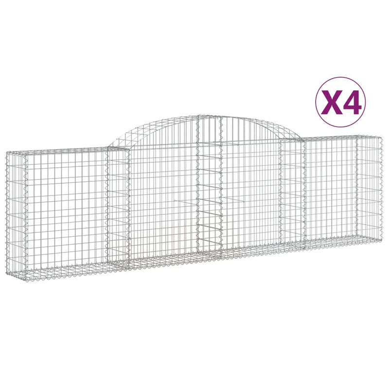 Load image into Gallery viewer, VidaXL Schanskorven 4 st gewelfd 300x30x80 100 cm gegalvaniseerd ijzer
