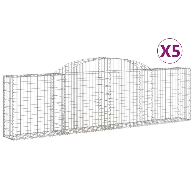 Load image into Gallery viewer, VidaXL Schanskorven 5 st gewelfd 300x30x80 100 cm gegalvaniseerd ijzer
