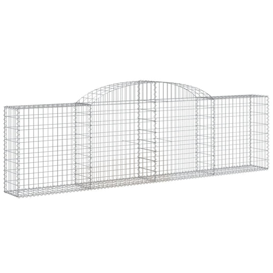 VidaXL Schanskorven 9 st gewelfd 300x30x80 100 cm gegalvaniseerd ijzer