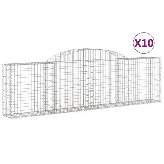 VidaXL Schanskorven 10 st gewelfd 300x30x80 100 cm ijzer