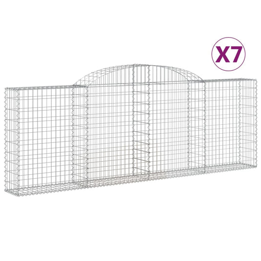 VidaXL Schanskorven 7 st gewelfd 300x30x100 120 cm ijzer