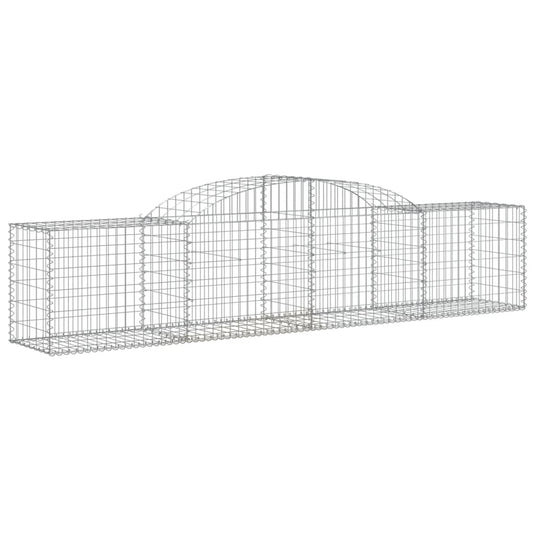 VidaXL Schanskorven 3 st gewelfd 300x50x60 80 cm gegalvaniseerd ijzer