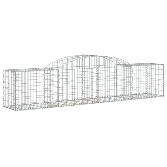 VidaXL Schanskorven 11 st gewelfd 300x50x60 80 cm gegalvaniseerd ijzer