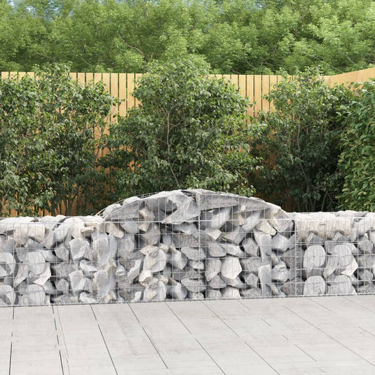 VidaXL Schanskorven 11 st gewelfd 300x50x60 80 cm gegalvaniseerd ijzer