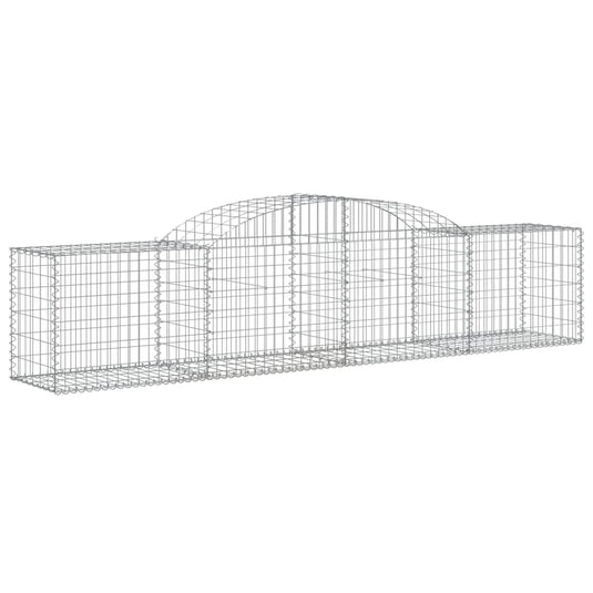 VidaXL Schanskorven 12 st gewelfd 300x50x60 80 cm gegalvaniseerd ijzer