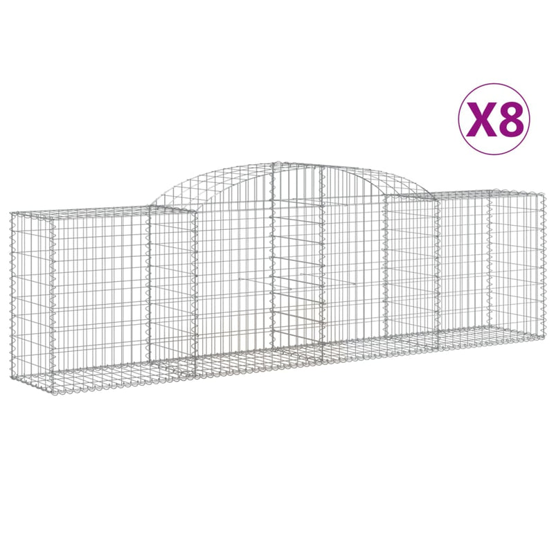 Load image into Gallery viewer, VidaXL Schanskorven 8 st gewelfd 300x50x80 100 cm gegalvaniseerd ijzer
