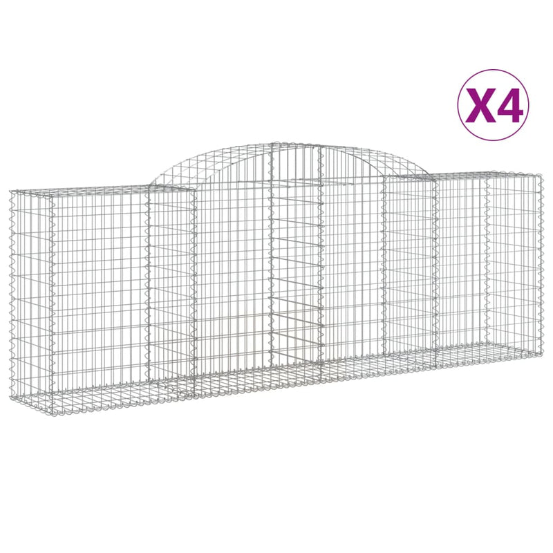 Load image into Gallery viewer, VidaXL Schanskorven 4 st gewelfd 300x50x100 120 cm ijzer
