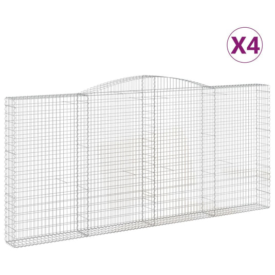 VidaXL Schanskorven 4 st gewelfd 400x30x180 200 cm ijzer