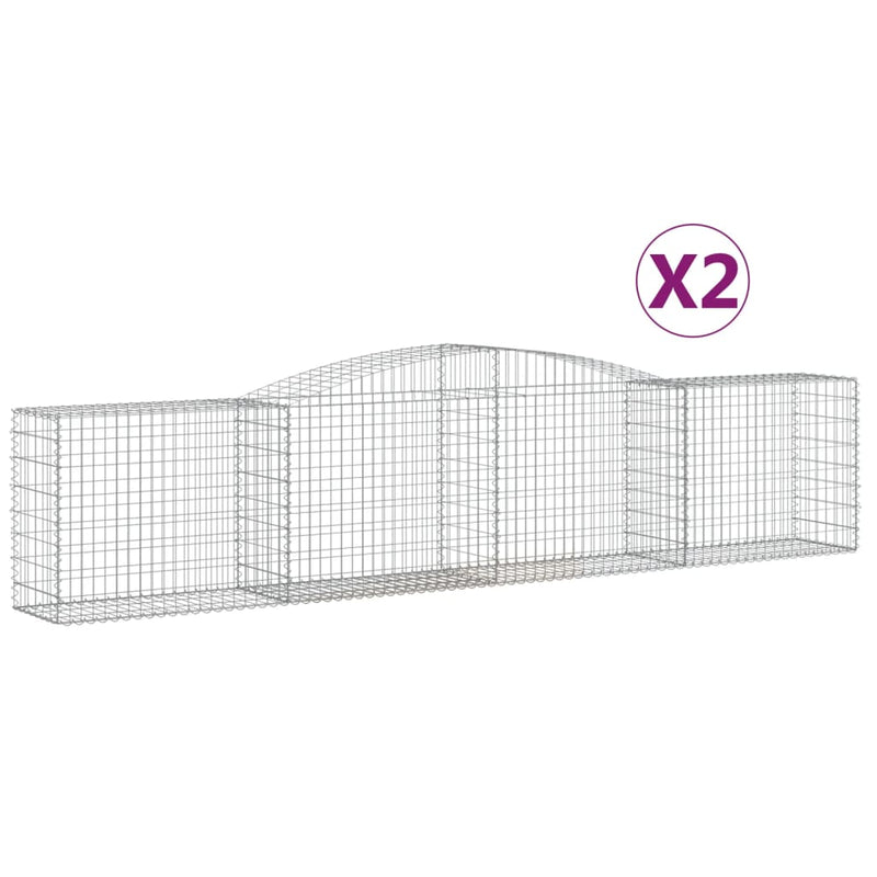 Load image into Gallery viewer, VidaXL Schanskorven 2 st gewelfd 400x50x80 100 cm gegalvaniseerd ijzer
