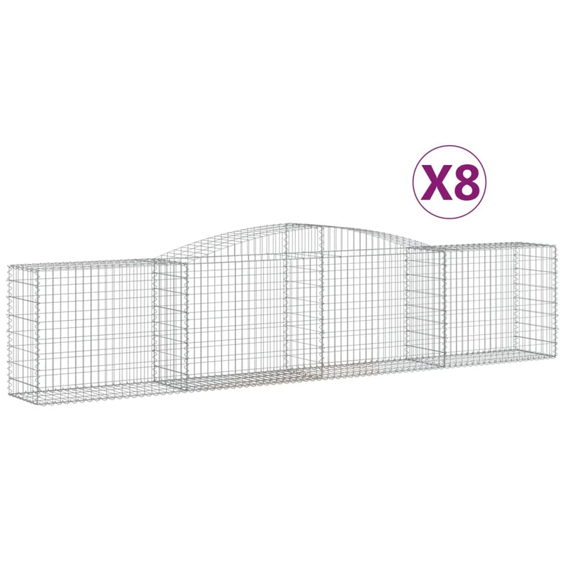 Load image into Gallery viewer, VidaXL Schanskorven 8 st gewelfd 400x50x80 100 cm gegalvaniseerd ijzer
