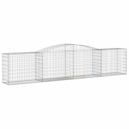 VidaXL Schanskorven 8 st gewelfd 400x50x80 100 cm gegalvaniseerd ijzer