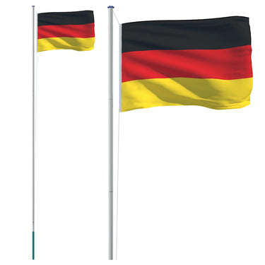 Vidaxl vlag met vlaggenmast duitsland 6,08 m aluminium