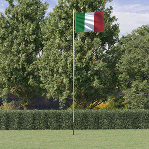 Vidaxl vlag met vlaggenmast italië 6,08 m aluminium