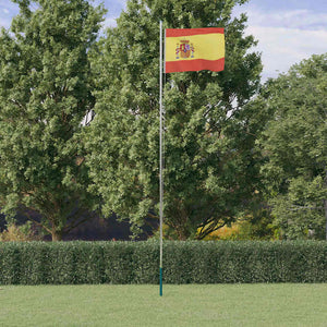 Vidaxl vlag met vlaggenmast spanje 6,08 m aluminium