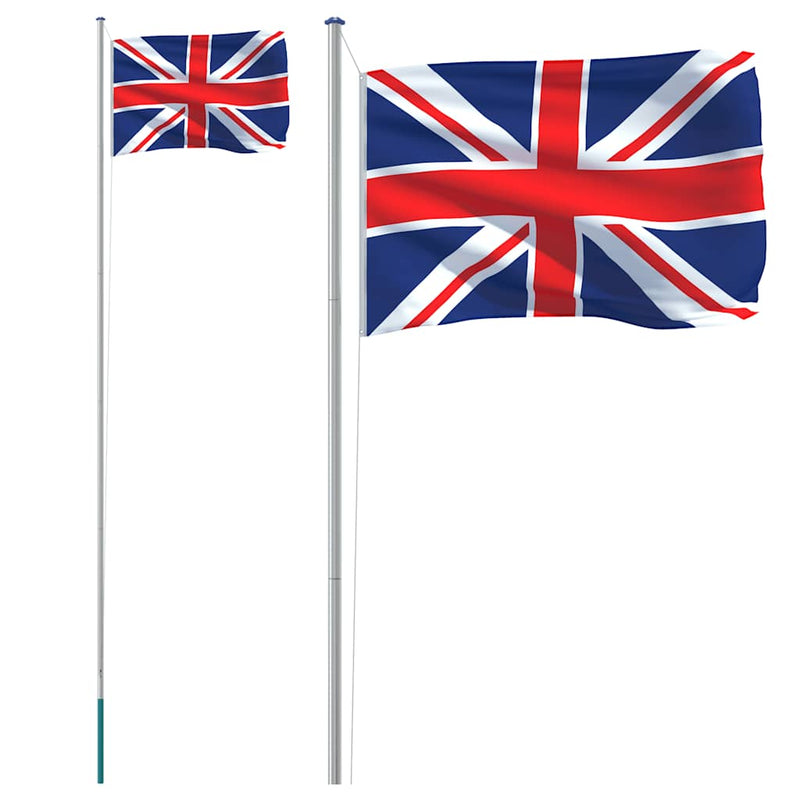 Load image into Gallery viewer, Vidaxl vlag met vlaggenmast verenigd koninkrijk 6,08 m aluminium
