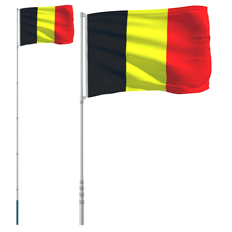 Load image into Gallery viewer, Vidaxl vlag met vlaggenmast belgië 5,5 m aluminium
