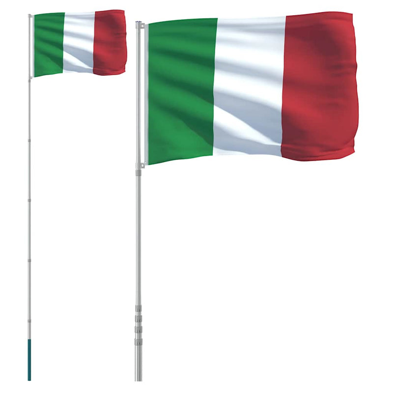 Load image into Gallery viewer, Vidaxl vlag met vlaggenmast italië 5,5 m aluminium
