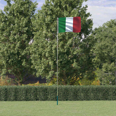 Vidaxl vlag met vlaggenmast italië 5,5 m aluminium