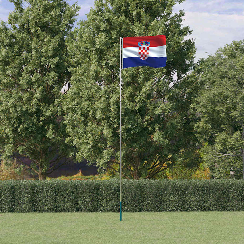 Chargez l'image dans la visionneuse de la galerie, Vidaxl vlag met vlaggenmast kroatië 5,5 m aluminium

