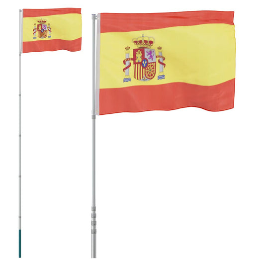 Vidaxl vlag met vlaggenmast spanje 5,5 m aluminium